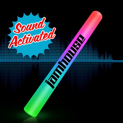 Sound Activated Light Up Multicolor LED Cheer Stick - PRINTED